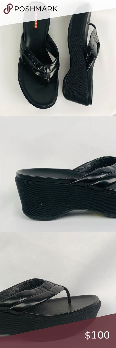 Prada wedge flip flops